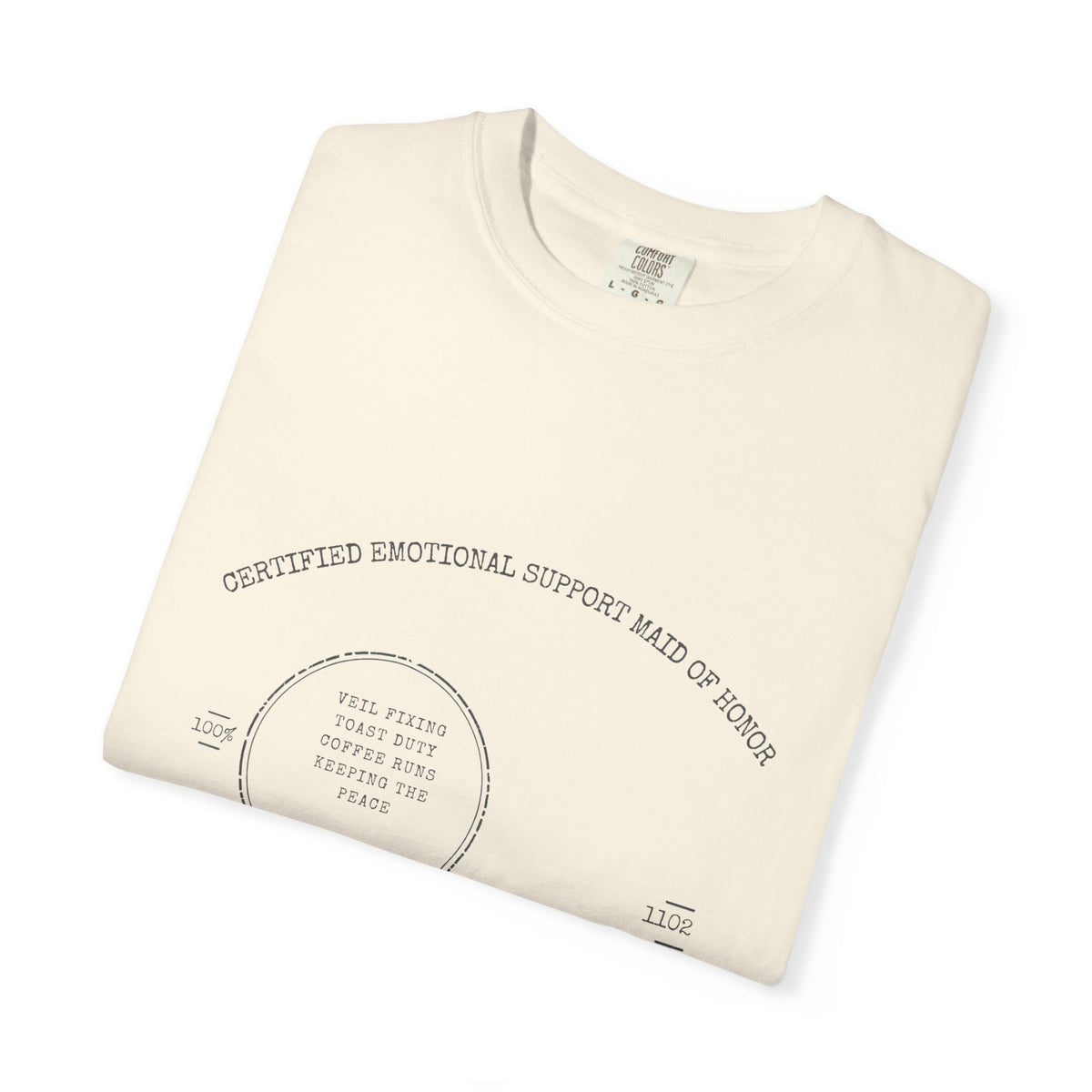 Emotional Support Maid of Honor Shirt — Vintage Apothecary Rx Badge Tee | Comfort Colors® 1717