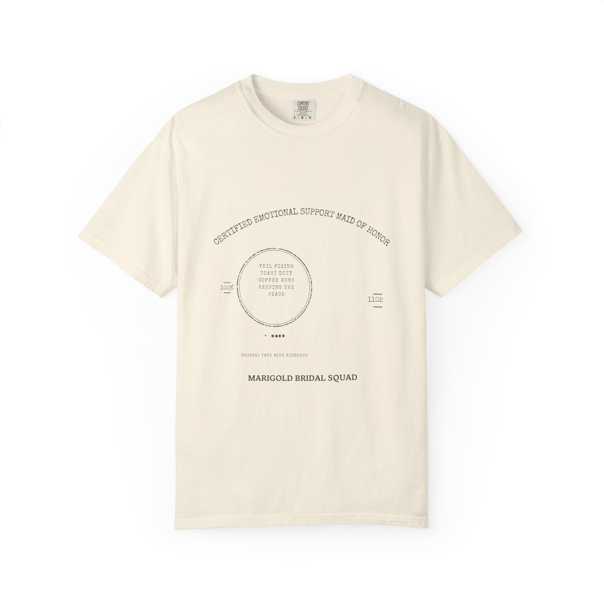 Emotional Support Maid of Honor Shirt — Vintage Apothecary Rx Badge Tee | Comfort Colors® 1717