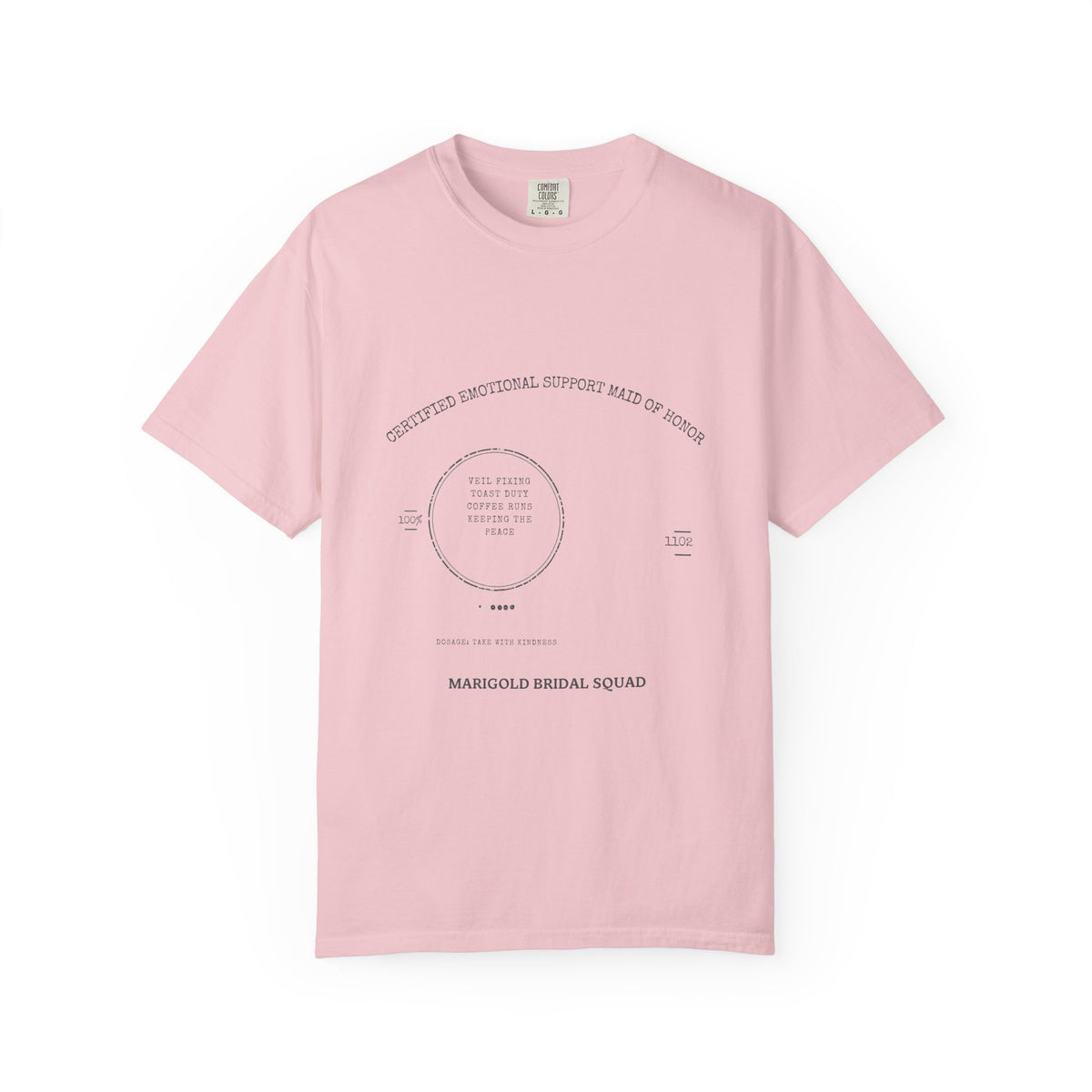 Emotional Support Maid of Honor Shirt — Vintage Apothecary Rx Badge Tee | Comfort Colors® 1717