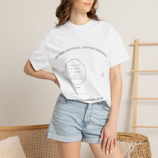 Emotional Support Bridesmaid Shirt — Vintage Apothecary Rx Badge Tee | Comfort Colors® 1717