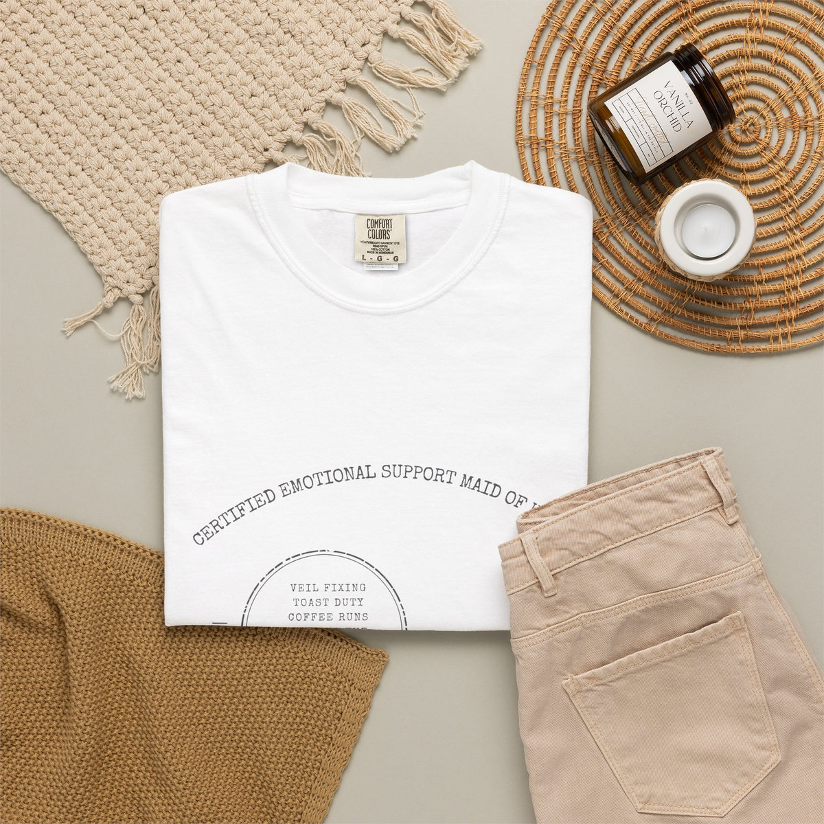 Emotional Support Maid of Honor Shirt — Vintage Apothecary Rx Badge Tee | Comfort Colors® 1717