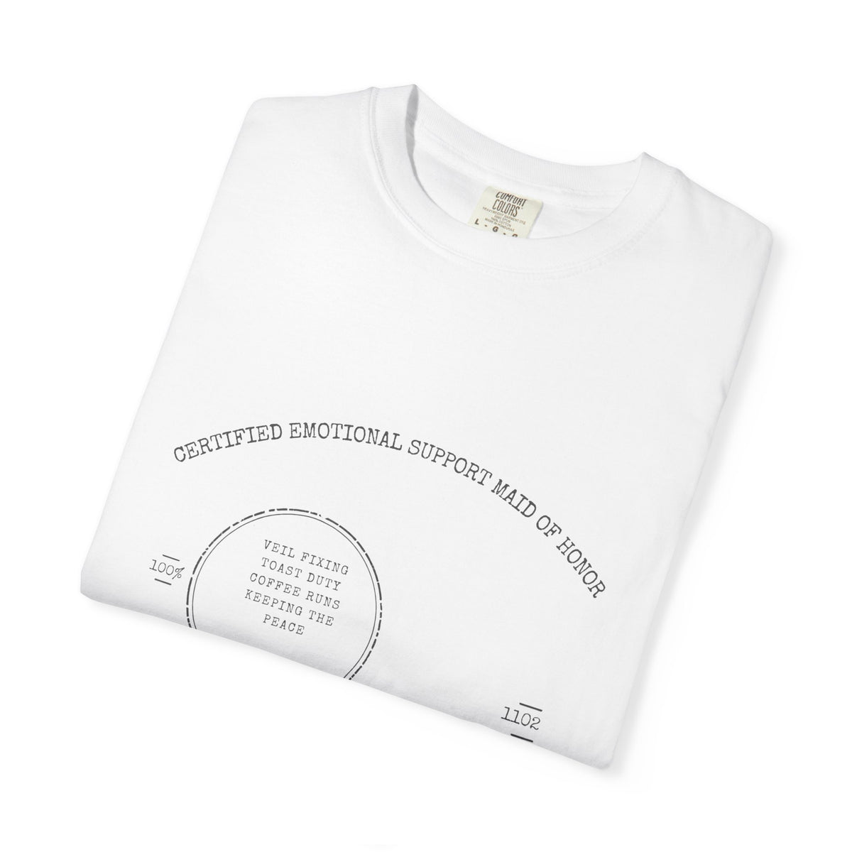 Emotional Support Maid of Honor Shirt — Vintage Apothecary Rx Badge Tee | Comfort Colors® 1717