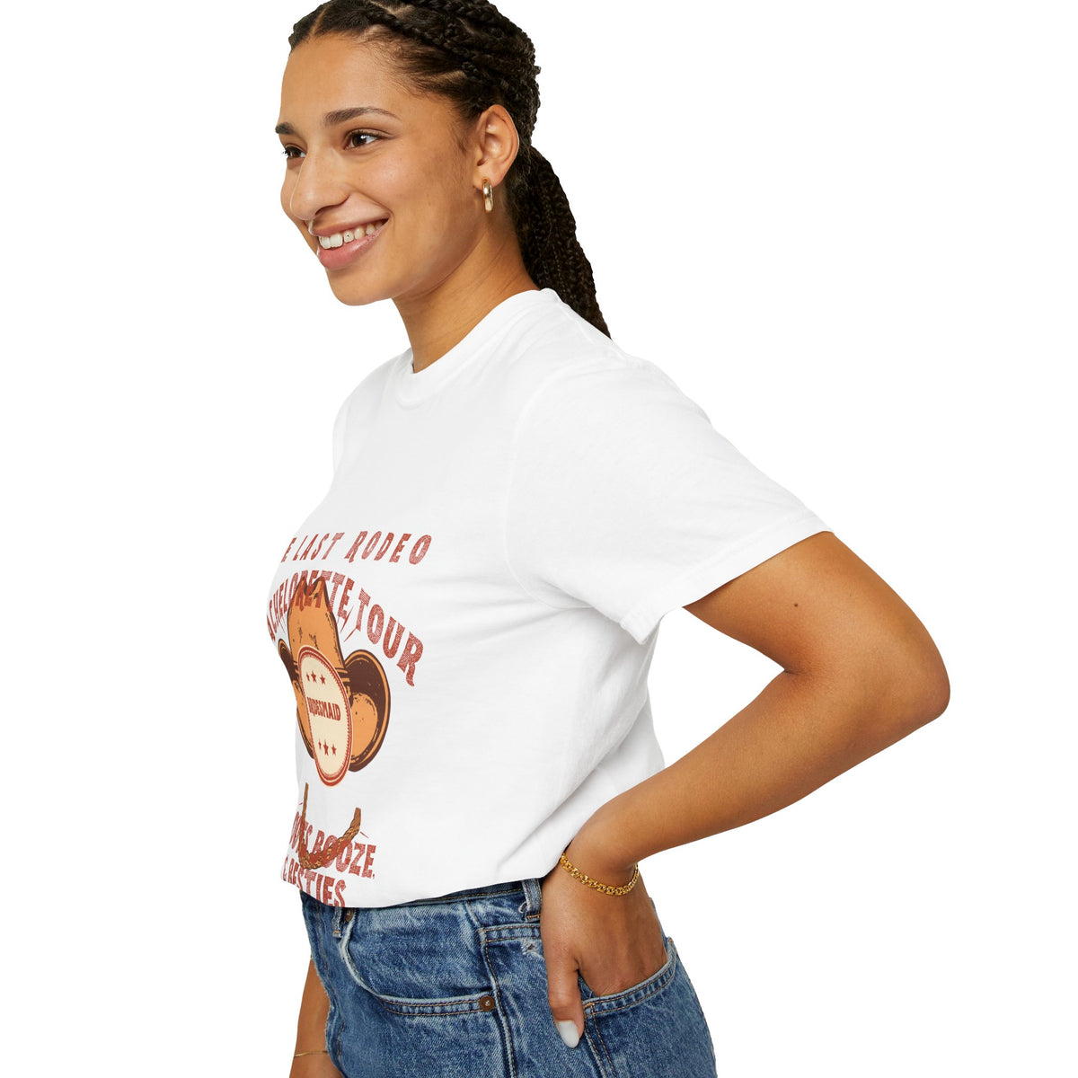 The Last Rodeo Bridesmaid Shirt — Retro Western Bachelorette Tour Tee | Boots, Booze & Besties