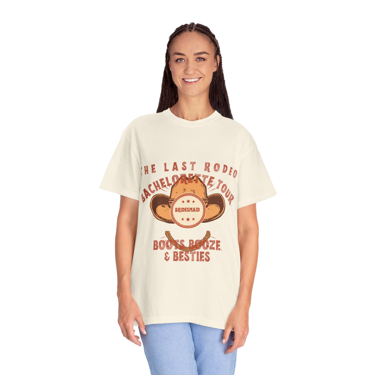 The Last Rodeo Bridesmaid Shirt — Retro Western Bachelorette Tour Tee | Boots, Booze & Besties