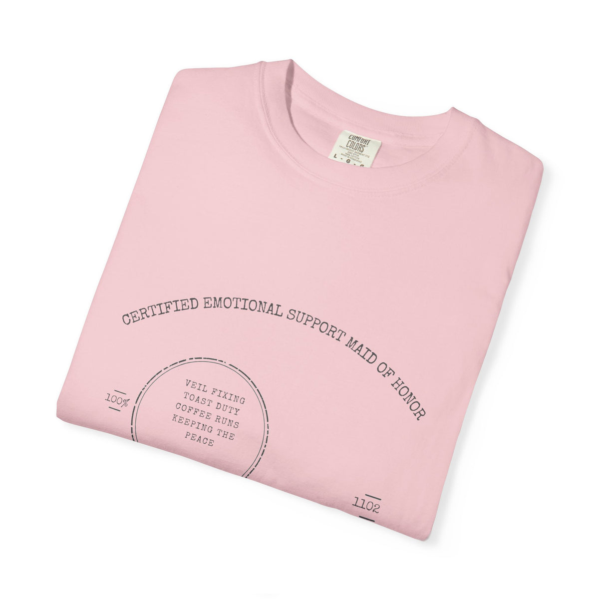 Emotional Support Maid of Honor Shirt — Vintage Apothecary Rx Badge Tee | Comfort Colors® 1717