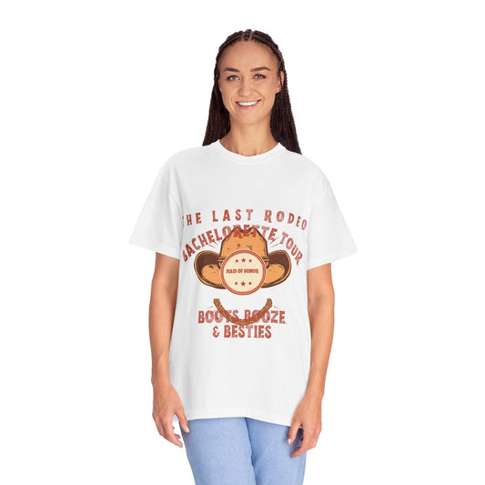 The Last Rodeo Maid of Honor Shirt — Retro Western Bachelorette Tour Tee | Boots, Booze & Besties